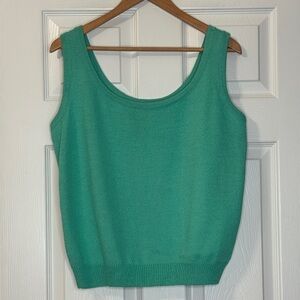 St John green knit tank
